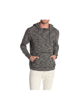 Union Denim Henley Textured Hoodie Charcoal XXL- 0500